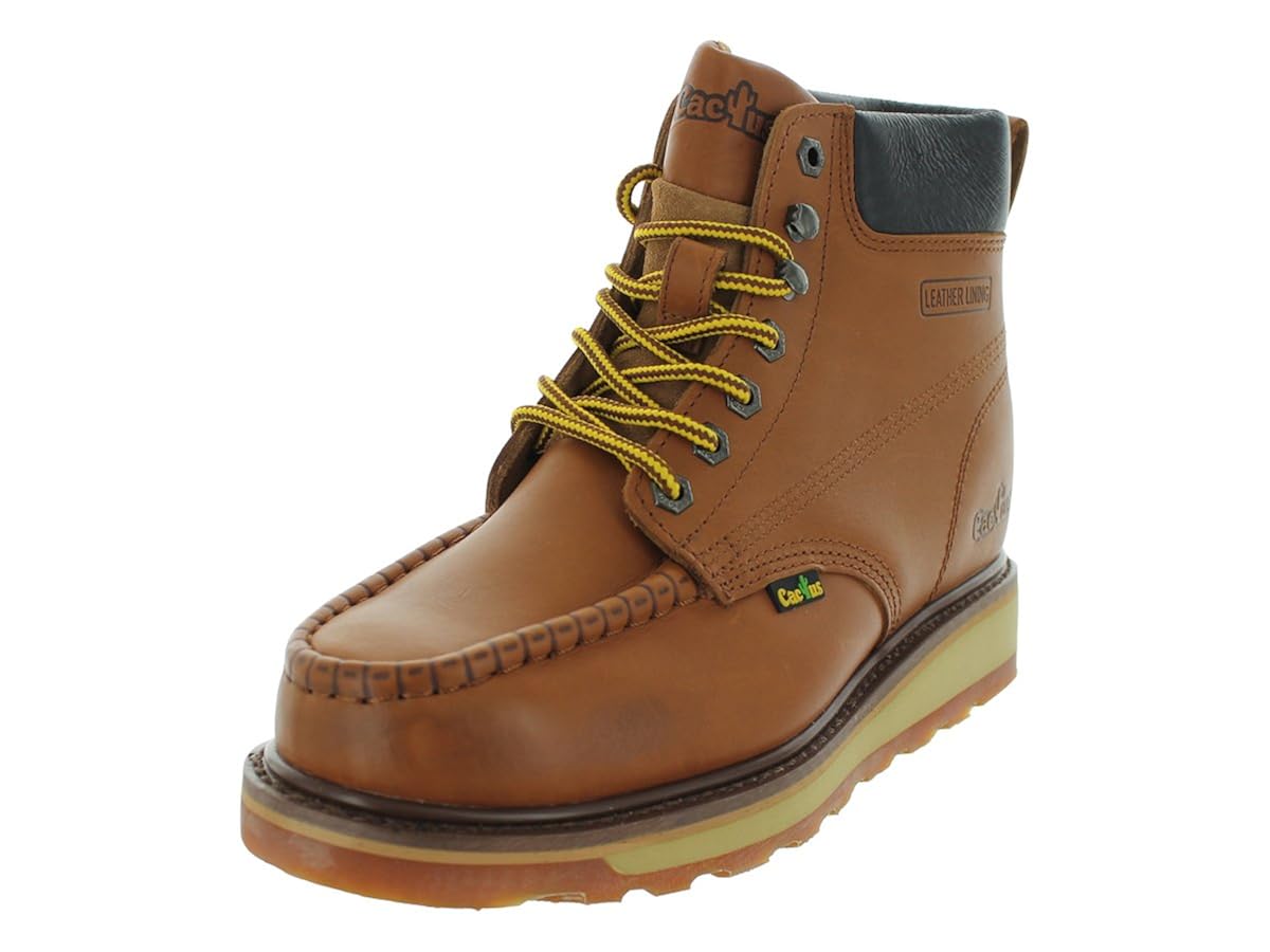 Cactus Men's 627M Brown Leather Work Boots Size 13 Amazon.co.uk Shoes