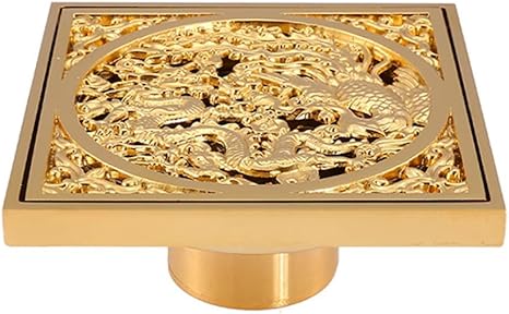 JIAJU Desagüe del suelo del cuarto de baño latón antiguo 10cmX10cm