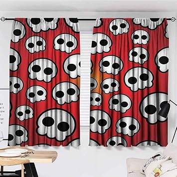 Amazon Com Gomae Skulls Decorations Collection Curtains Blackout