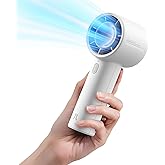 JISULIFE Portable Handheld Fan, 4000mAh Rechargeable Mini,Up to 22 Hours Cooling,5 Speed Strong Wind, Handheld Personal Fan for Travel Outdoor Camping Beach Makeup(Gray)