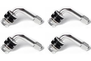 Circuit Performance VS90 Silver Bent 90 Degree Angled Aluminum Bolt-in Valve Stems (Set of 4)