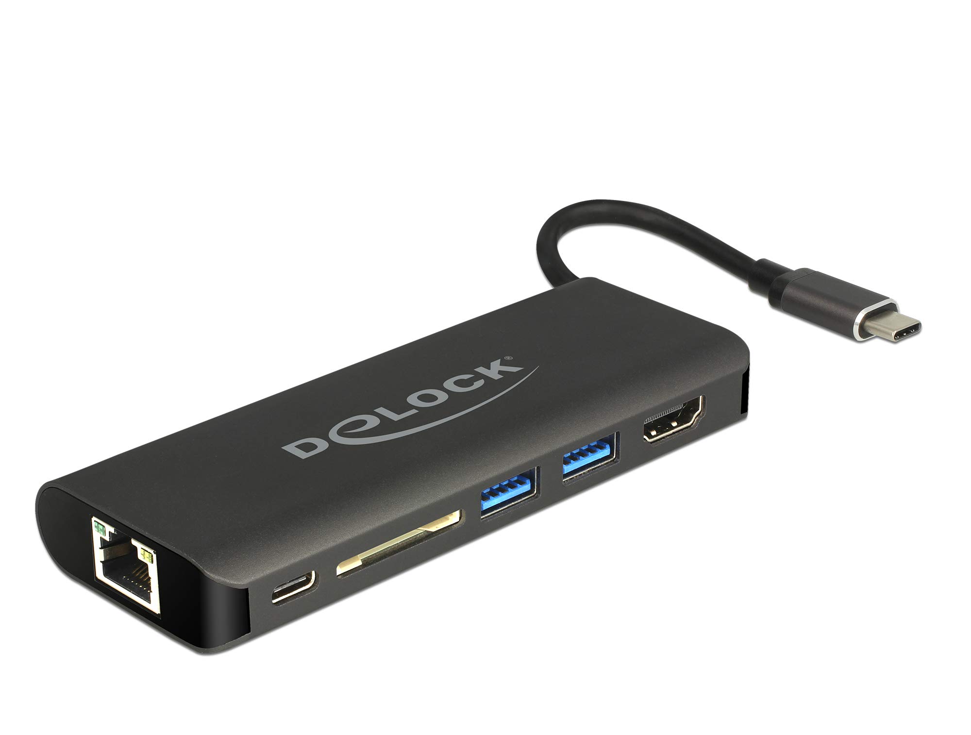 DeLock USB-C 3.1 Docking Station HDMI 4K 30 Hz Gigabit LAN and USB PD, 87721