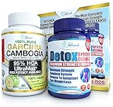 Garcinia Cambogia & Colon Detox Cleanse Combo Pack To Jumpstart Your Weight Loss - 95% HCA Pure Extract Slim And Max Strength Cleanser Supplements To Reduce Appetite & Block Fat!