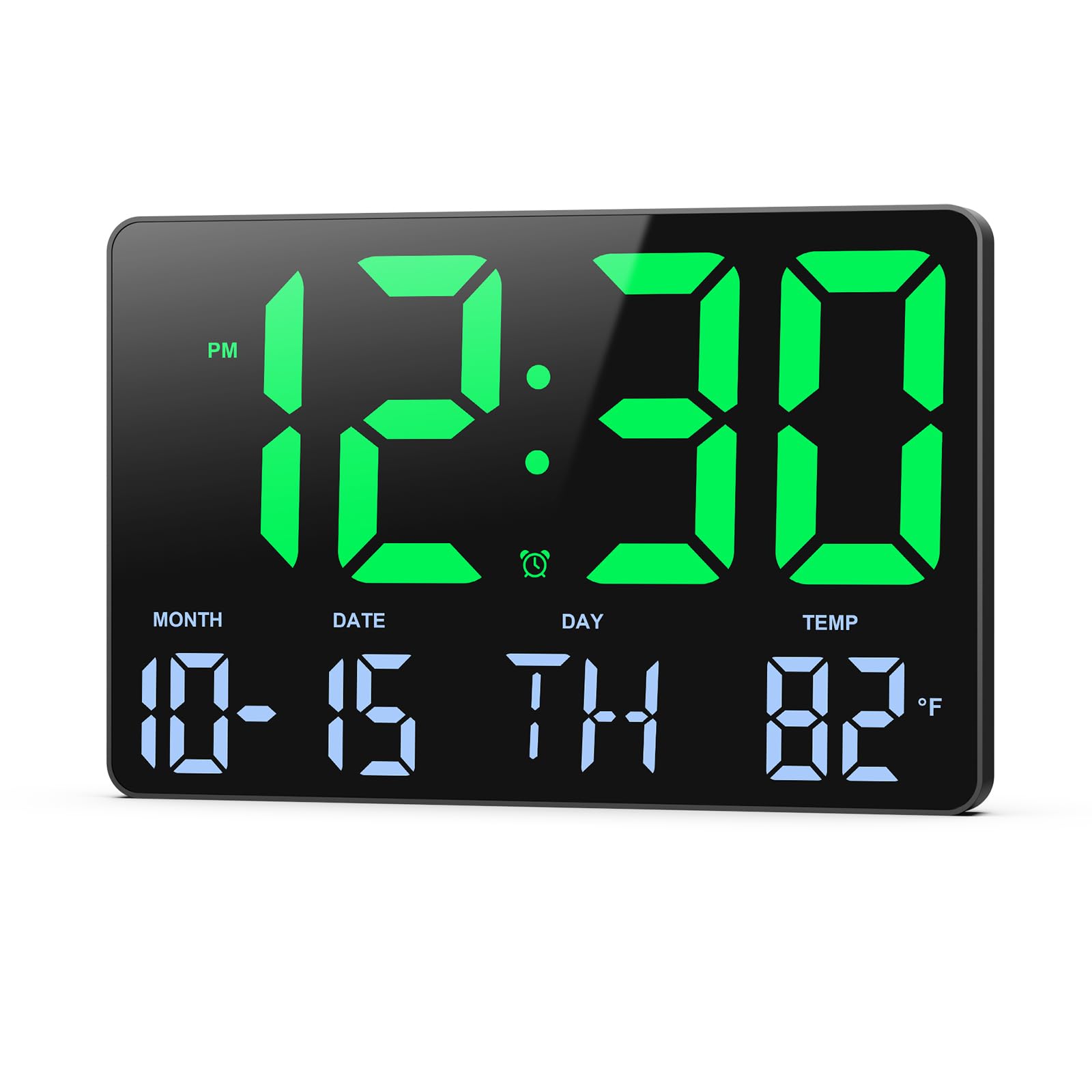 Ankilo Large Digital Wall Clock with Remote Control,11.5" LED Large Display Clock with Adjustable Brightness,12/24H, Calendar, Temperature, Desk Clock for Home, Office, Shop