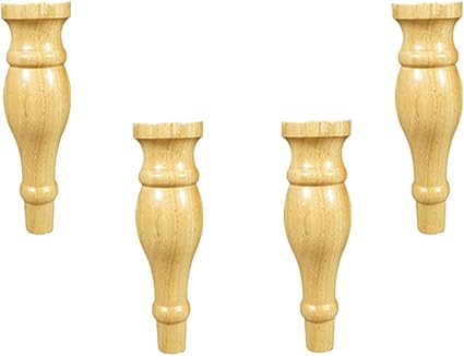 DFJU 4er-Set DIY-Sofabeine aus massivem Holz, Brötchenfüße