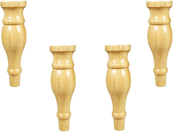 DFJU 4er-Set DIY-Sofabeine aus massivem Holz, Brötchenfüße