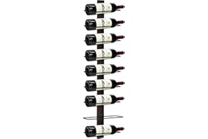 AGJIDSO Wine Rack Wall Mounted, 9 Bottles Vertical Wine Bottle Rack Wall Mounted,Solid Wood Wine Racks for Wall,Wall Hanging 