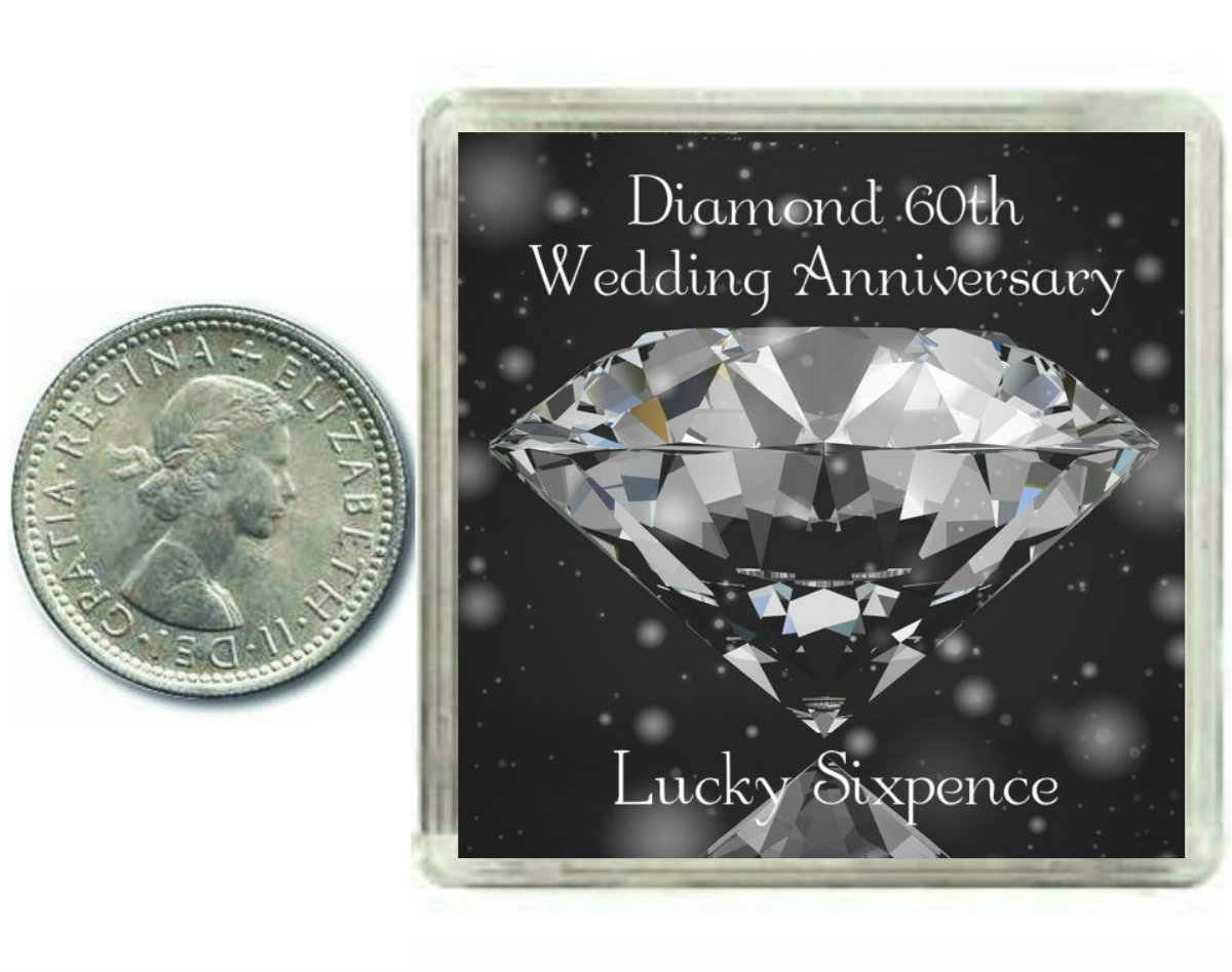 Oaktree Gifts Lucky Sixpence Coin for a Diamond 60th Wedding Anniversary