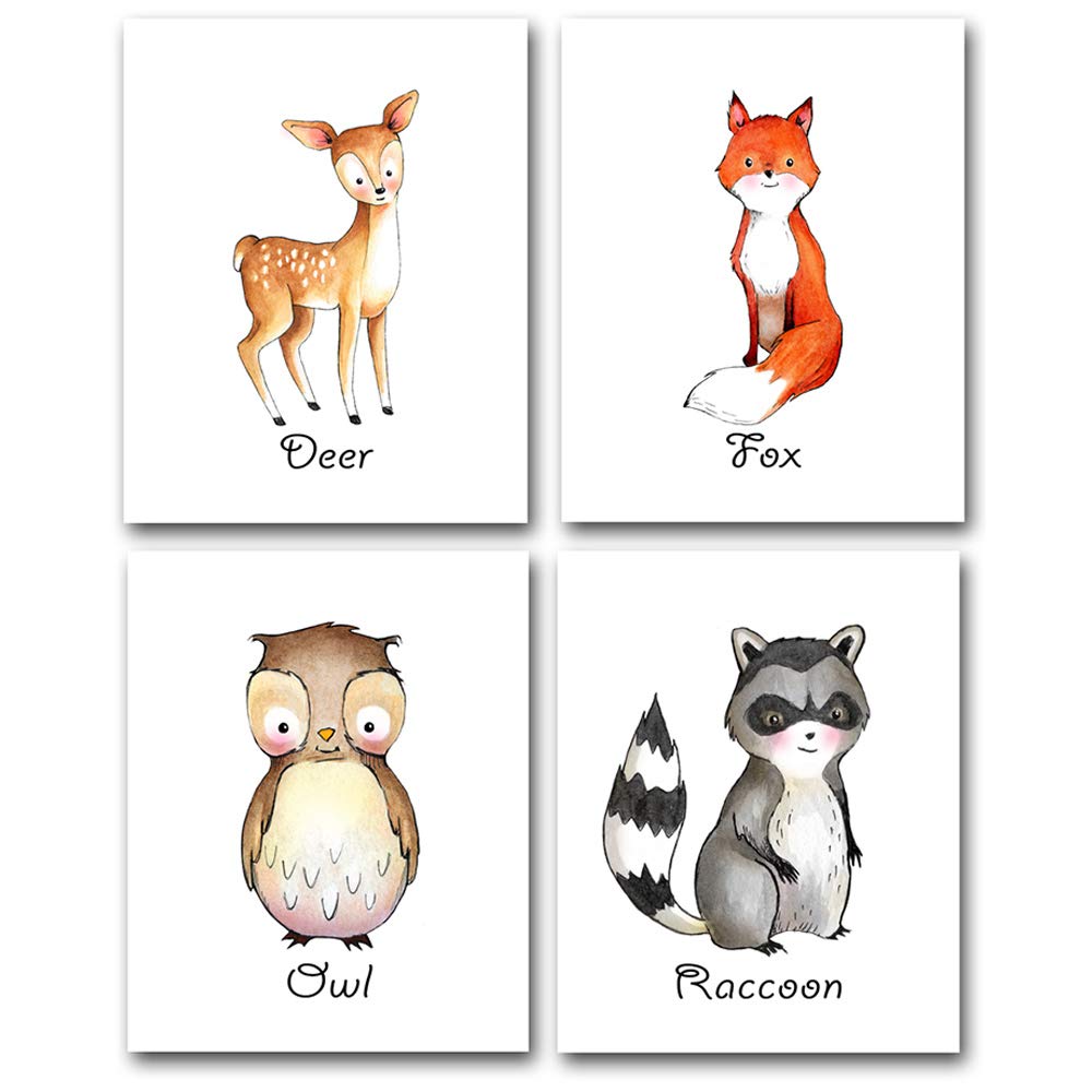 Woodland Animals - Set of Four Photos (8x10) Unframed