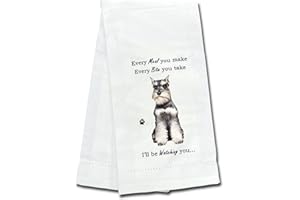 E&S Imports Schnauzer Kitchen Towel - Soft Highly Absorbent - Schnauzer Gifts - Dish Towels for Washing Dishes - Tea Towels - Reusable - Quick Drying - 100% Natural Cotton - Towels for Pet Lovers