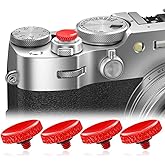 Camear Shutter Button Metal Brass Knurled Soft Shutter Release Button Camera Button for Better Balance and Grip (Red)
