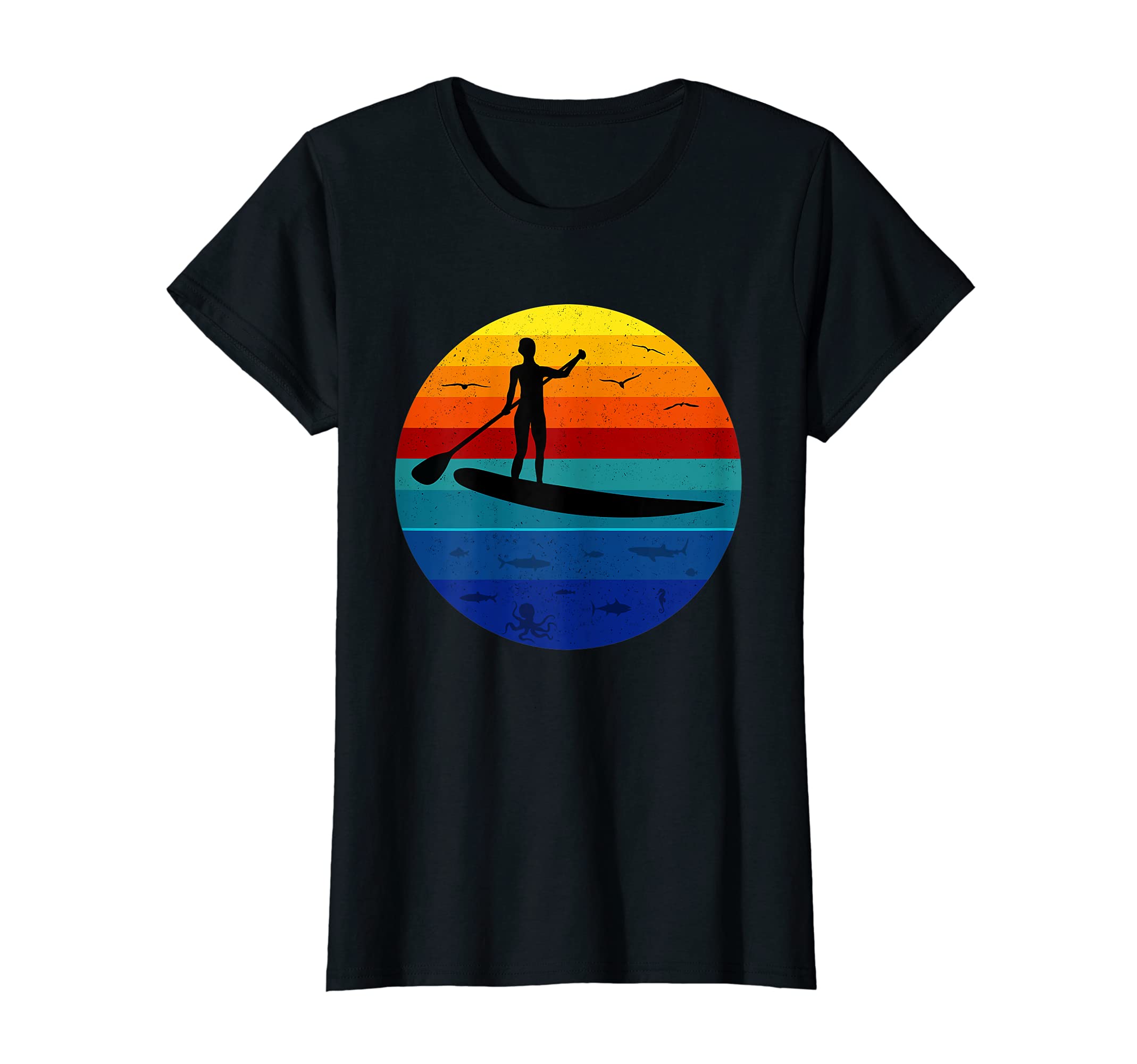 Womens stand up paddle, water, sea, water sports, sunset, sup T-Shirt