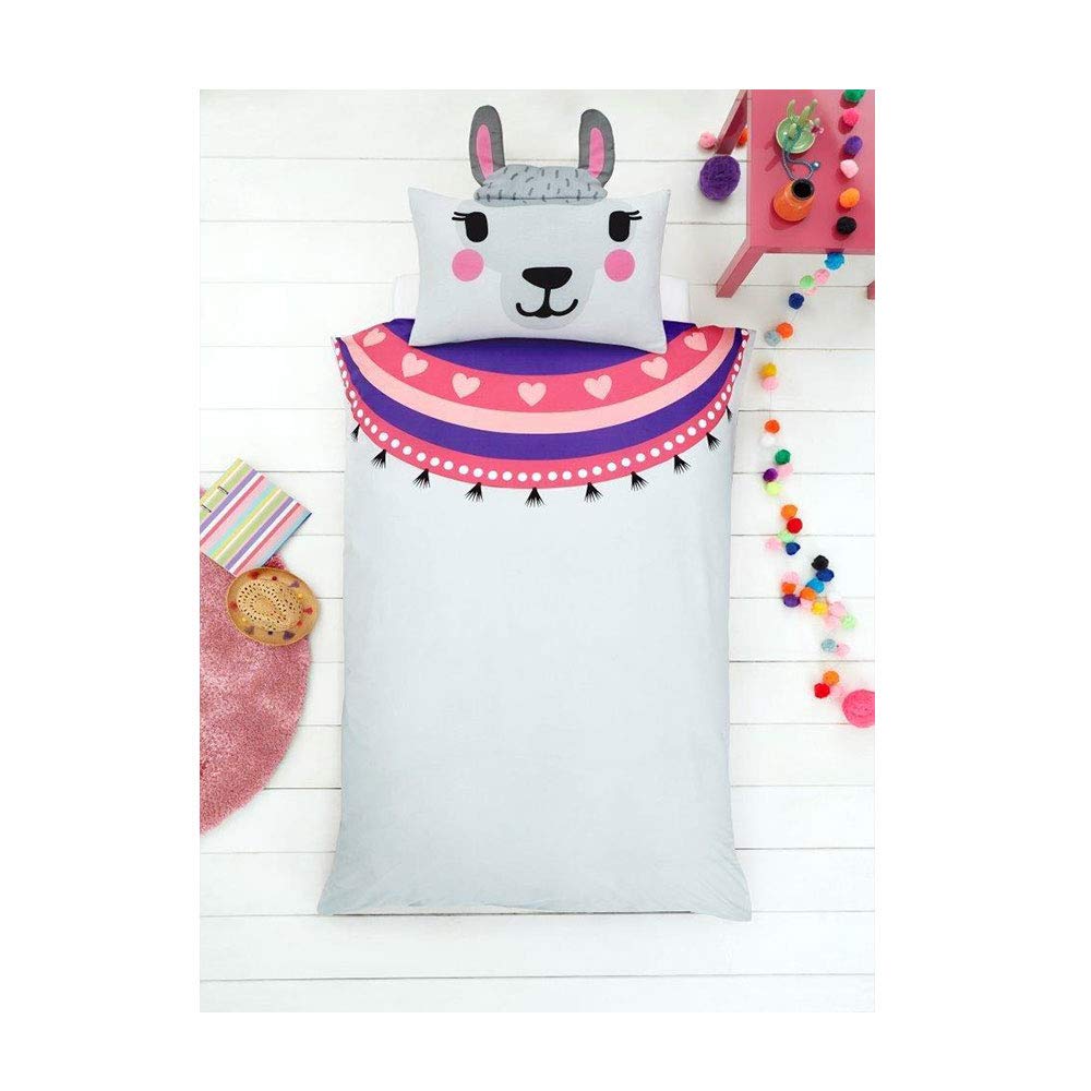 Gaveno Cavailia Kids Fashion Bed Set with Duvet Cover and Pillow Case - Polyester-Cotton - Llama Shape [ Single - Multi ]