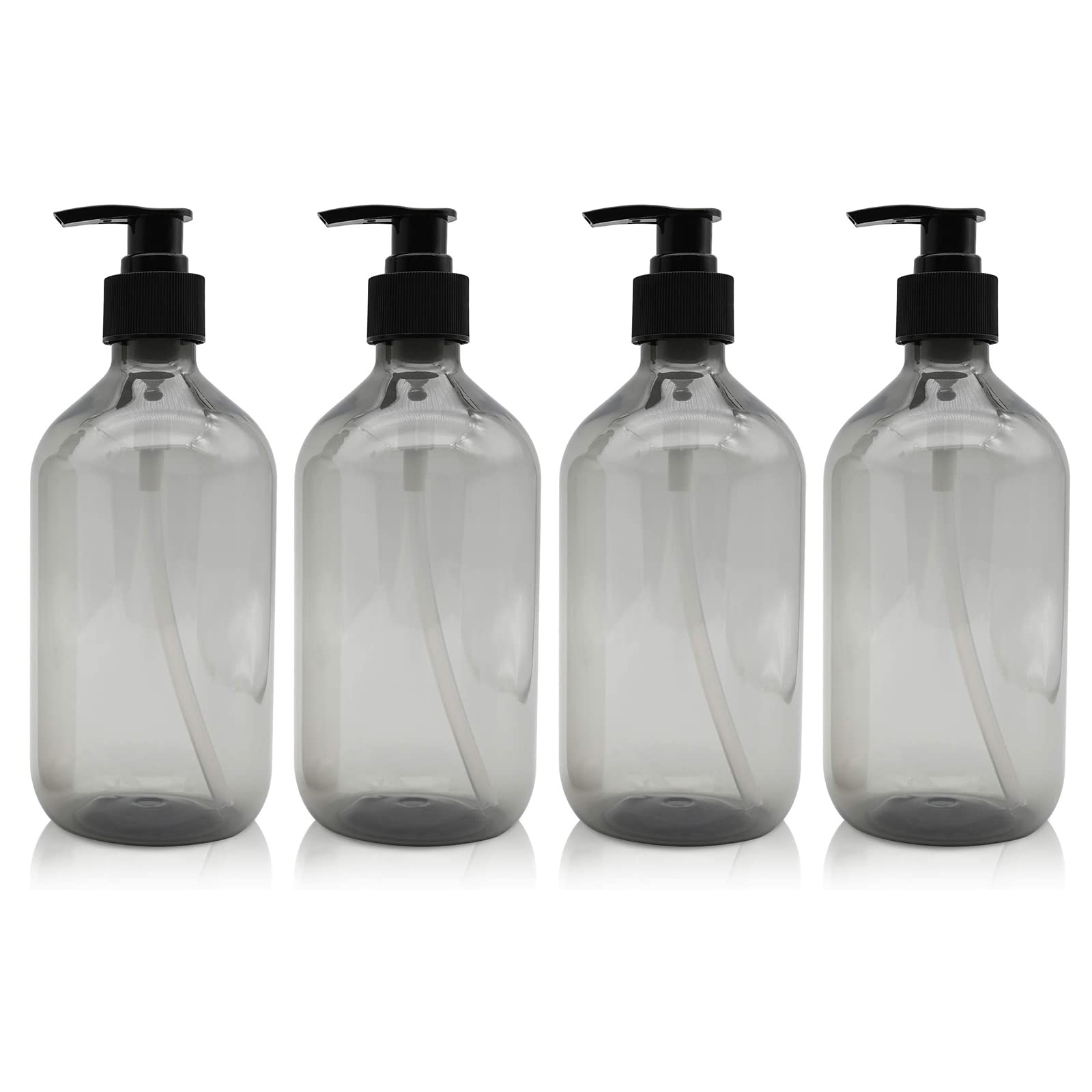 4Pcs Empty Press Pump Bottles, 300ML Refillable Bottle for Cooking Sauces, Plastic Liquid Soap Dispenser Refillable Container for Cooking Sauces, Essential Oils, Lotions, Shampoo, Conditioner