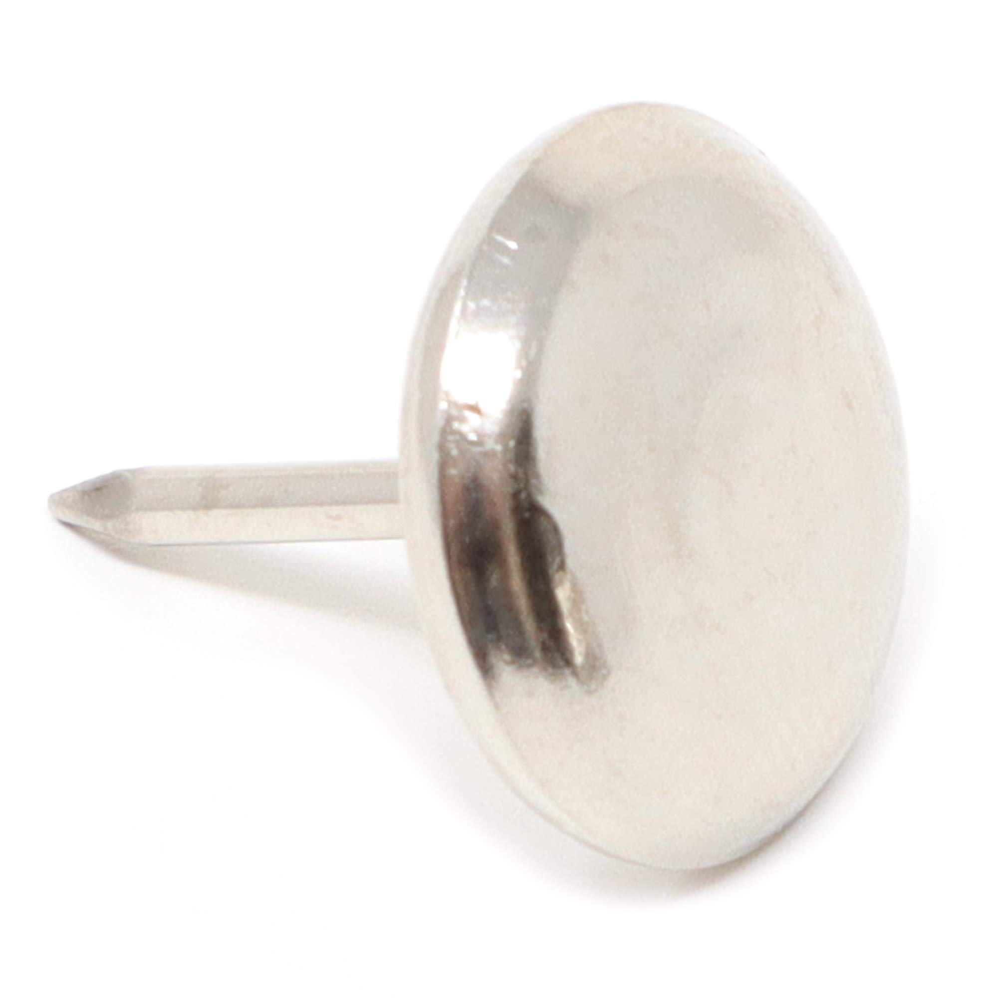 Adsamm® / 32 x Glides in metal with nail | Ø 0,71'' (Ø 18 mm) | silver | round | Premium quality furniture sliders with nail by Adsamm®