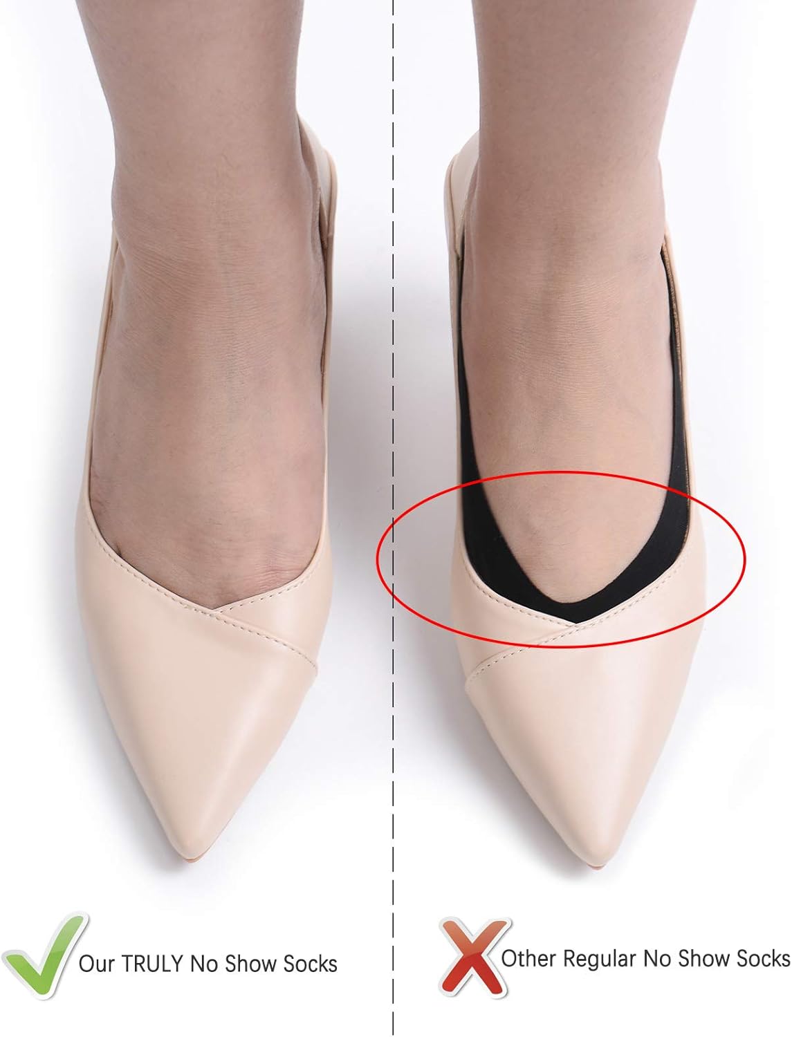 Flammi Women's TRULY No Show Socks for Flats Non Slip Cotton Ultra Low Cut Liner Socks at  Women’s Clothing store