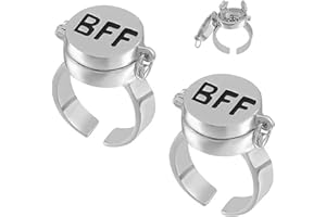 IRELYN BFF Rings Adjustable 2 Best Friends Forever Ring Spongebob Cute Rings for Teen Girl Gifts Friendship Rings Matching Couple Rings