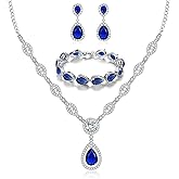 GULICX AAA Cubic Zirconia CZ Silver Plated Base Women's Party Jewelry Set Earrings Pendant Necklace
