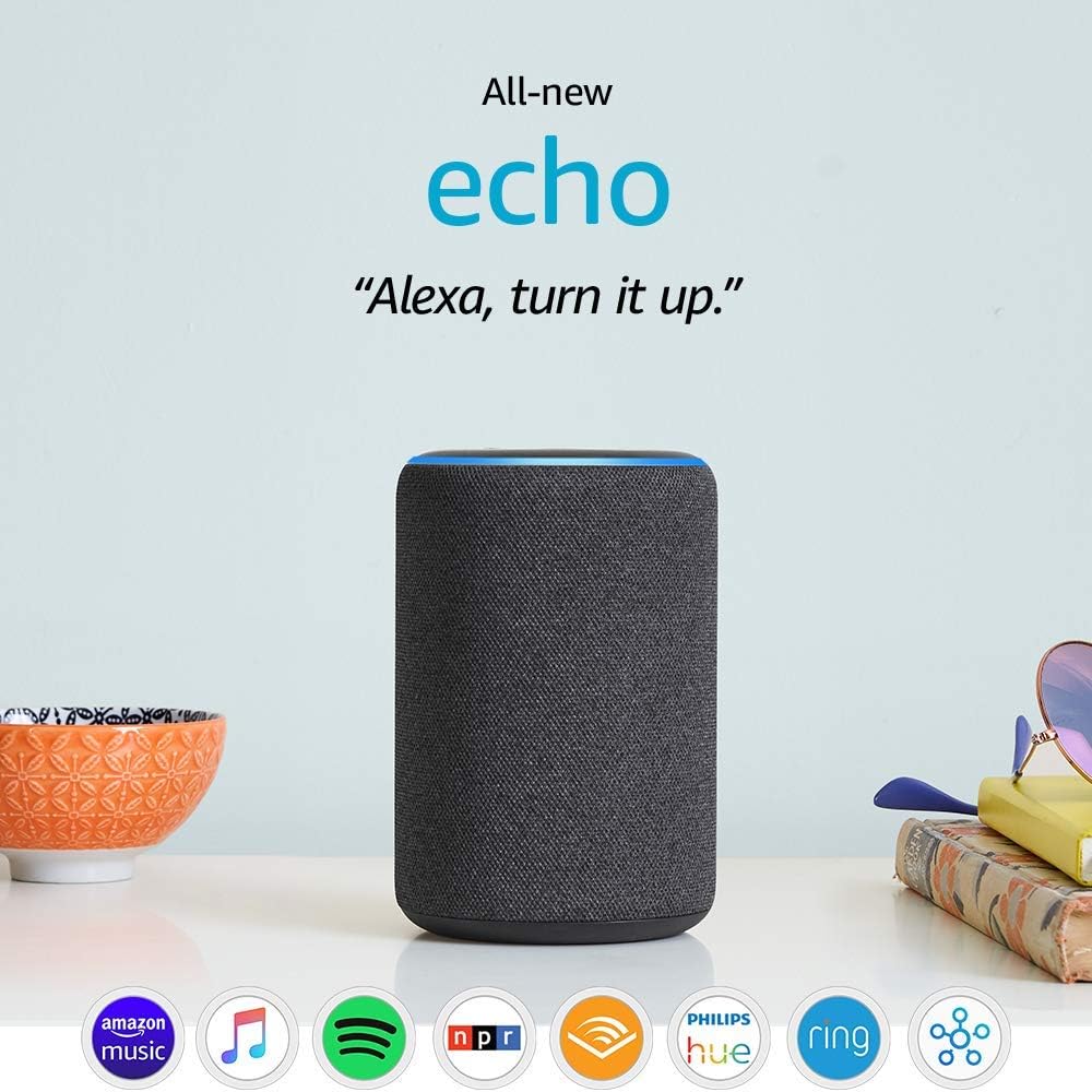 Certified Refurbished Echo (3rd Gen)- Smart speaker with Alexa- Charcoal