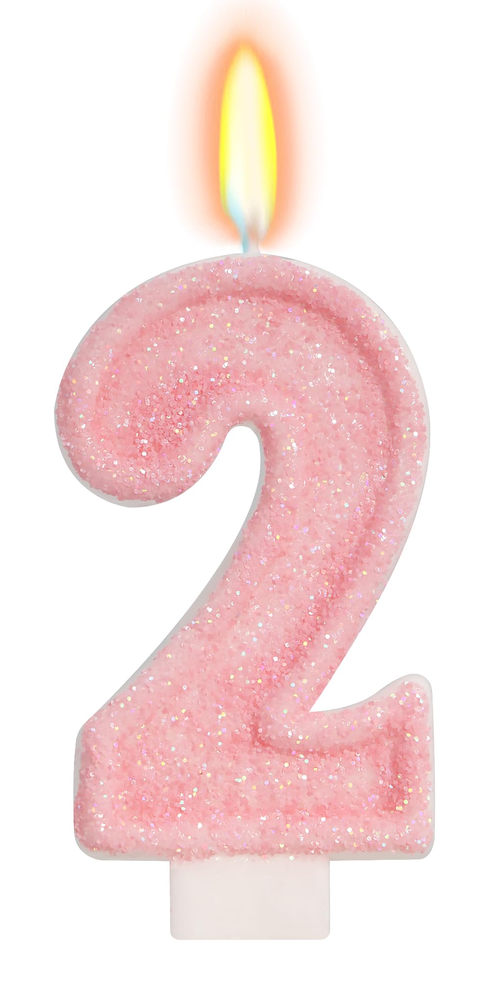 Photo 1 of FAMGift Pink Birthday Candles - Number 2 Candle for 2nd Birthday Decorations for Girl, Two Sweet Ice Cream Party Decorations for Girls