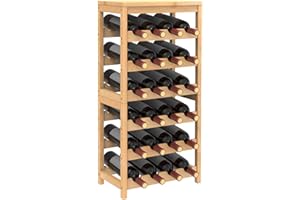 Purbambo 24-Bottle Wine Rack Freestanding Floor, 6 Tier Bamboo Wine Display Rack with Table Top, Wine Storage Shelf for Kitchen Dining Room Bar