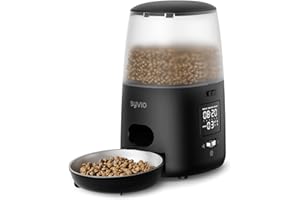 Syvio Automatic Cat Food Dispenser, Automatic Cat Feeder with Dual Power Supply, 3L/13Cups Auto Cat Feeder, Pet Feeder for Cat & Dog with 10S Voice Recorder, Pet Food Dispenser 1-6 Meals Timer Control