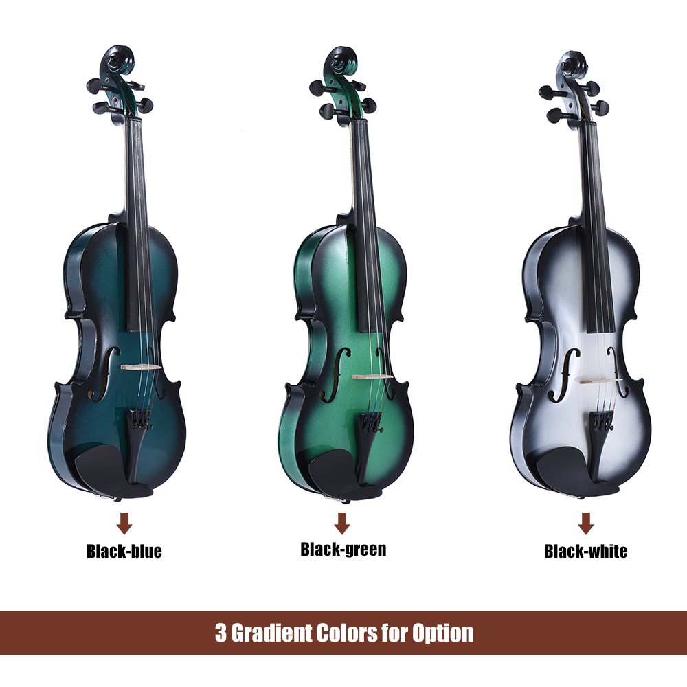 Ammoon 4/4 Full Size Basswood Violin Maple Scroll Fingerboard Pegs