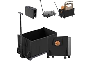 CABTE Platform Truck, Folding Trolley, 330 lb Capacity Heavy Duty Trolley with Folding Handbags, Telescoping Handlebar Platform Trolley for Luggage, Traveling, Moving, Shopping, Office (Black)