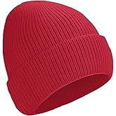 ZOORON 1&2 Unisex Thick Knitted Beanie for Men Women Cuffed Plain Hat Winter Slouchy Ski Beanies