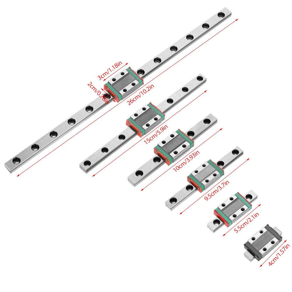 Guida lineare a ricircolo di sfere MGN12 1000 mm - Acciaio 100Cr6