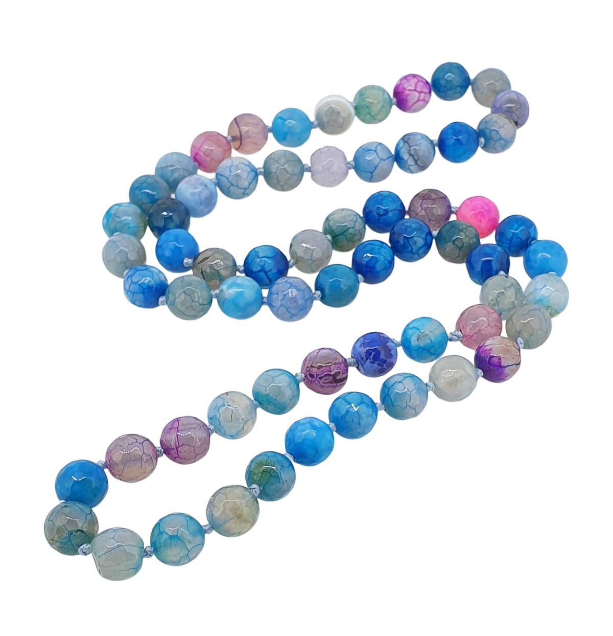 Treasure Bay Handmade 10mm Natural Gemstone Beaded Necklace for Women 82cm, Long Gemstone necklace (Colour 1)