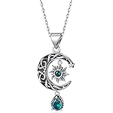 TALYKONG Gothic Necklace for Women Skull/rib cage heart/Sun Moon/Raven/Black Rose/Skeleton Hand Necklace Goth Jewelry Halloween Christmas Gifts for Women Men