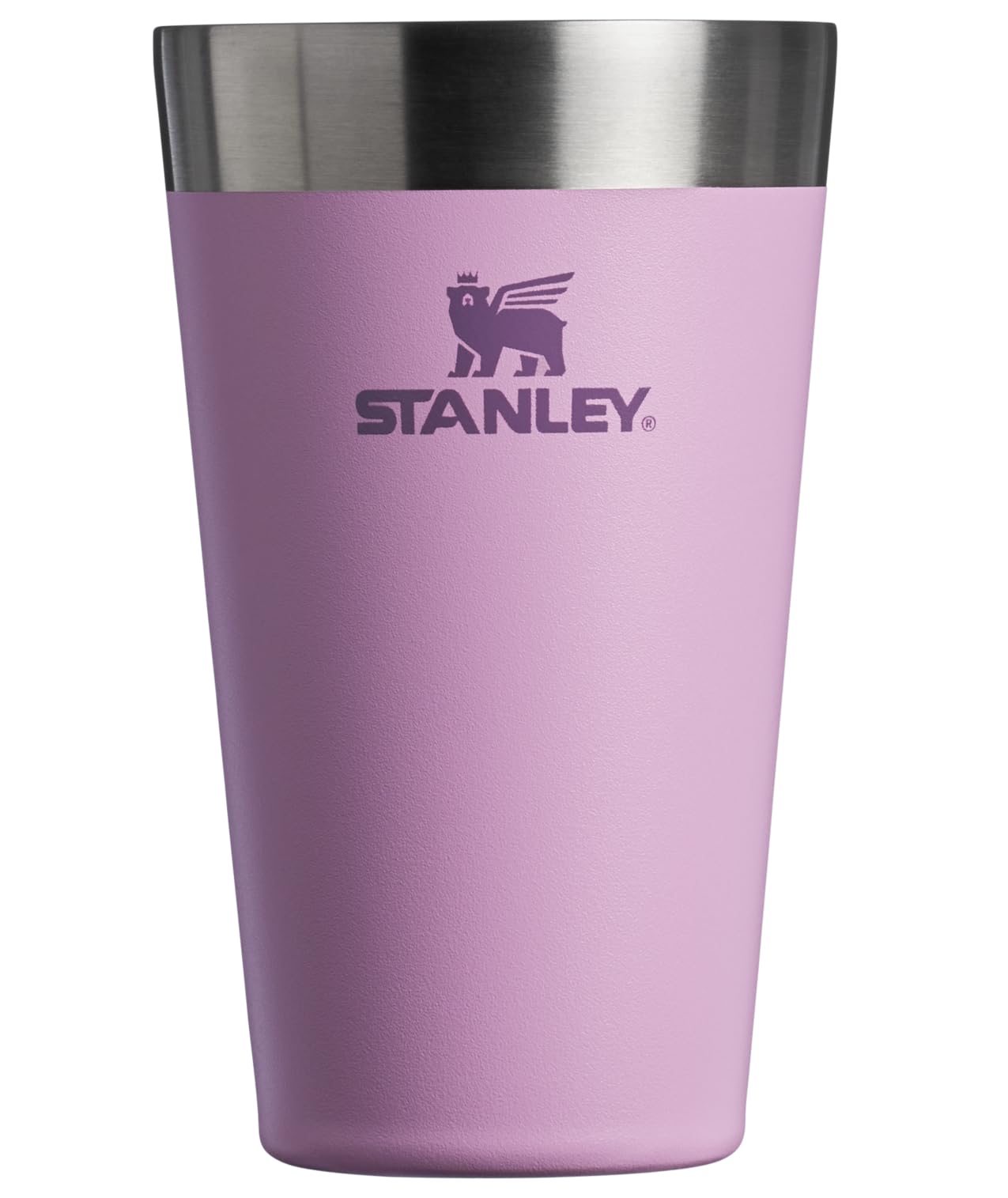 STANLEY Adventure Stacking Beer Pint Glass 16oz | Stackable Drinking Cup for Cold Beverages | Dishwasher Safe | Insulated Stainless Steel Tumbler | BPA-Free | Lilac