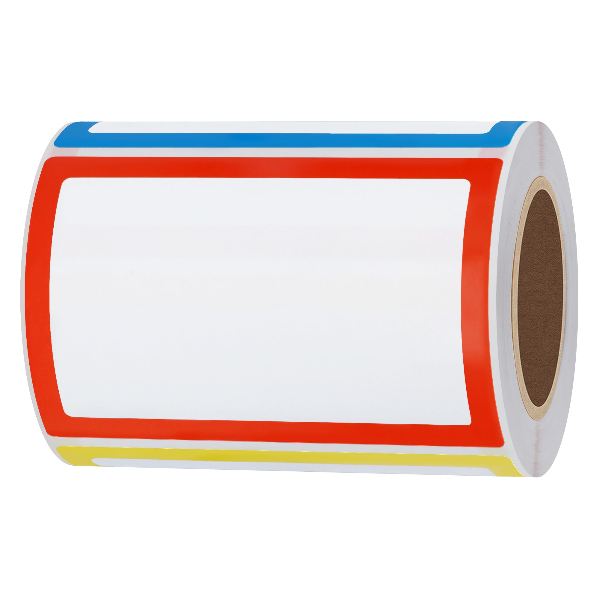Hylabelest 200pcs Plain Name Tag Colour Coding Labels Colorful Border Name Tag Stickers, 3.5x2.25 Inch, 4 Colors