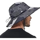 Sun Hat for Men Women UPF 50+ Fishing Hats Waterproof Wide Brim Boonie Bucket Hat for Safari Beach Hiking Garden