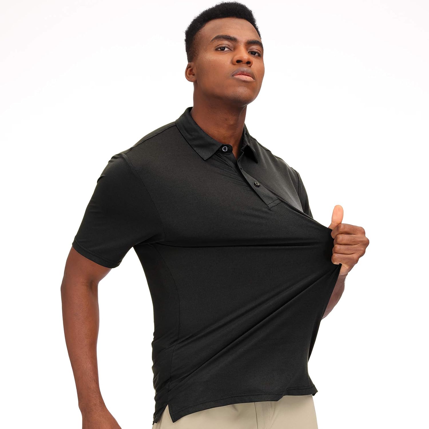 MIER Men's Golf Polo Shirt Short Sleeve Sun Protection Outdoor Sport Shirts Quick Dry: Clothing