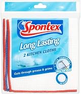 Spontex Long Lasting Kitchen Cloths 36 x 36 cm Microfibre 2 Pack
