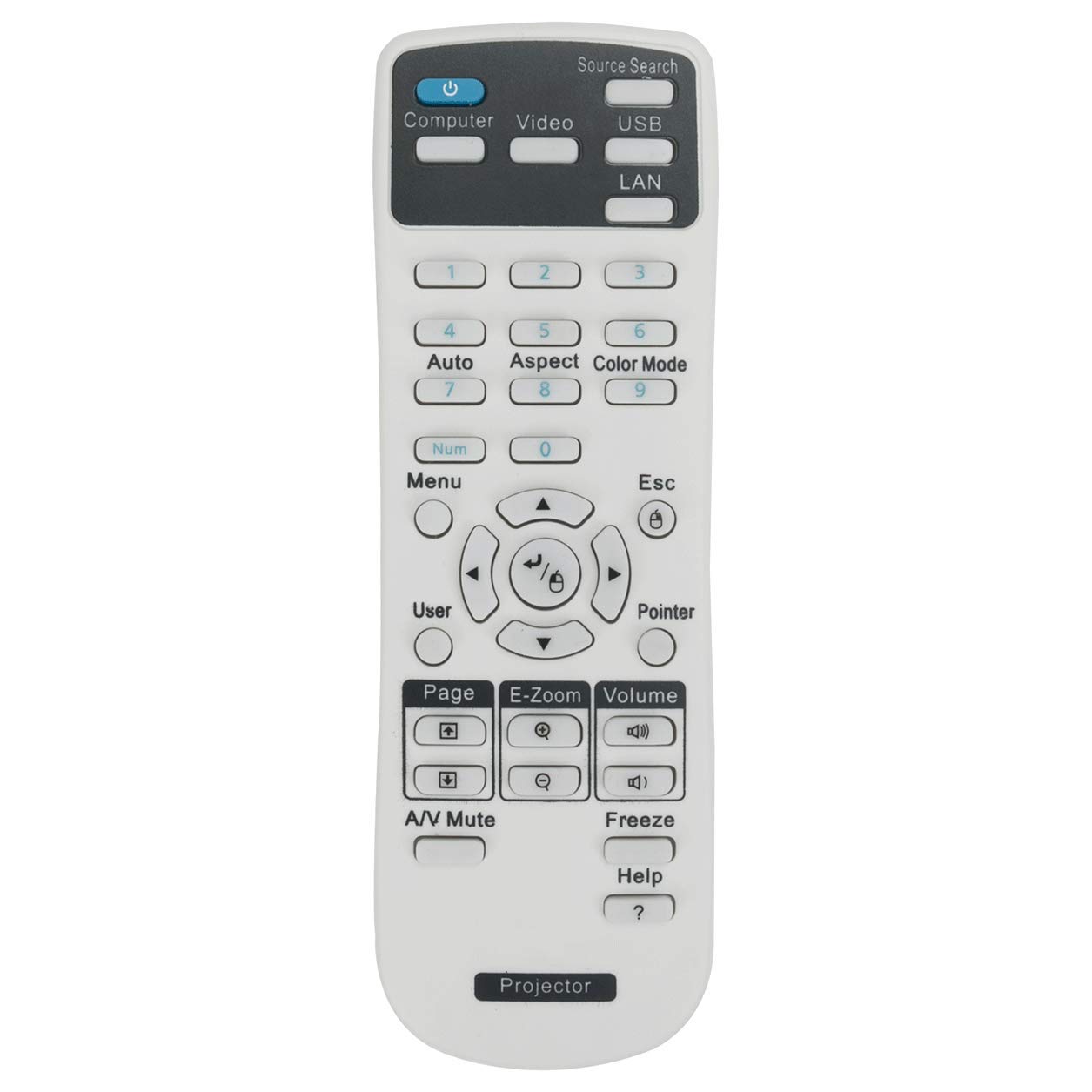 VINABTY Remote Control for Epson Projector EH-TW5200 / EHTW5200 EB-S31 / EBS31 EB-108 2042 2142W EB-S27 EB-X27 EB-X29 EB-W29 99WH 955WH