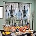 AerWo 2pcs Black Lace Halloween Window Curtains, Spooky Skeleton Spider Web Valance Door Panels Covers for Halloween Holiday Party Decoration, 40 x 84 Inch
