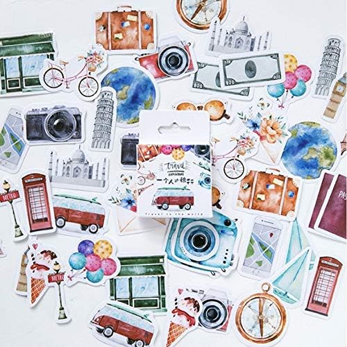 Robeu 45 pcs/Box A Person's Travel Kawaii Paper Stickers Diary Decoration DIY Scrapbooking Label Seal Hand Account Sticker Stationery