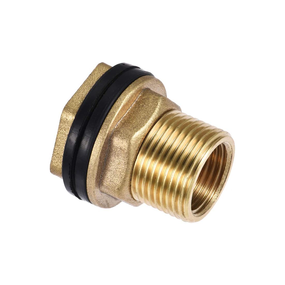 MACHSWON Brass 3/4" (Male), 1/2" (Female) G1/2, G3/4 Hose Fitting Adapter Connector with Silicone Gaskets, 1pcs