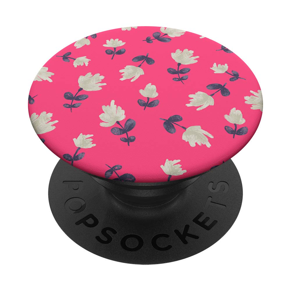 Pink Tulips Cute Flowers Floral Pattern, Girls Women Teen PopSockets Grip and Stand for Phones and Tablets