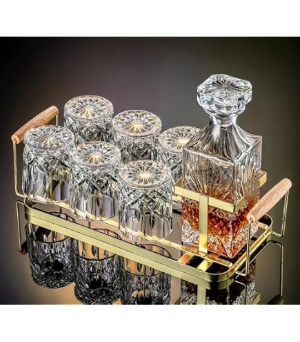 Amazon.com | Ridge Japanese Crystal Whisky Decanter Set with 4