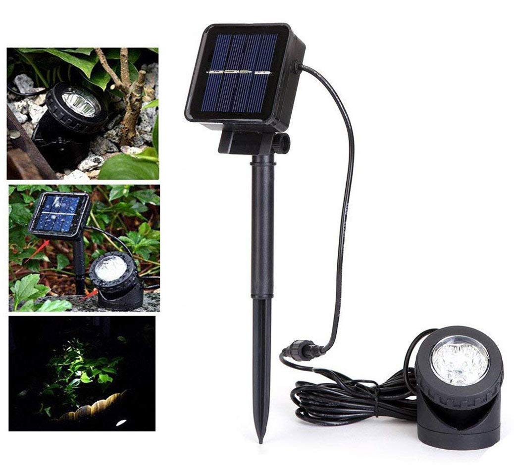 DINOWIN Solar Pond Lights Underwater Waterproof Submersible Lamps Underwater Spotlights Lights for Garden Pool Pond Yard Landscape Underwater Spotlights Outdoor Lighting