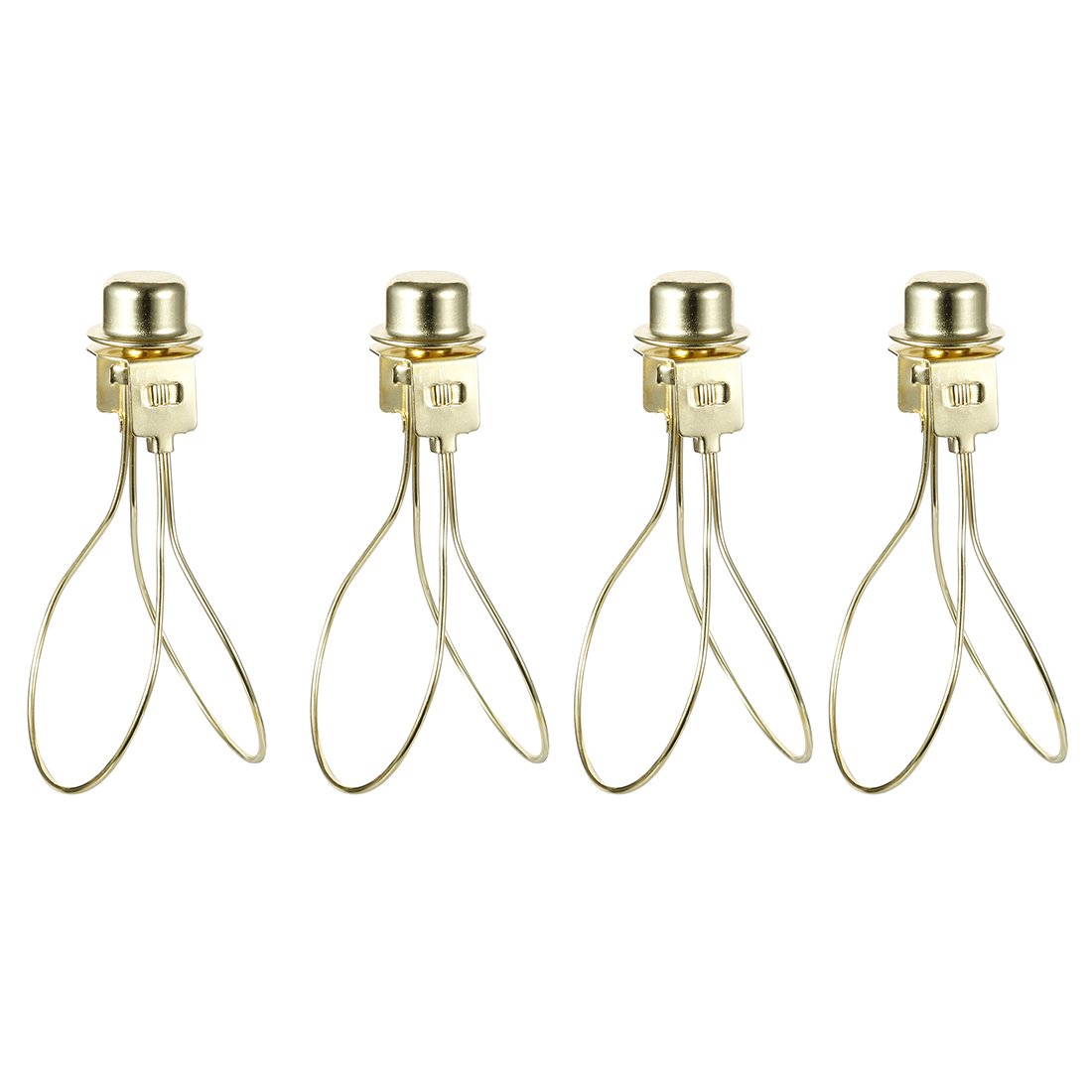 Sourcingmap 4 Pcs Lamp Shade Light Bulb Clip Adapter with Shade Attaching Finial Top Brass for Table Lamp Floor Light Fitting