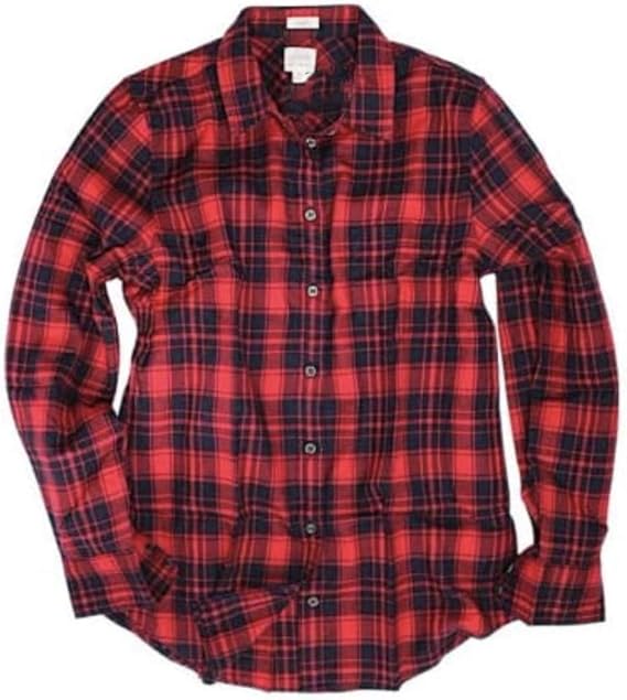 J. Crew Factory - Women's Boy Fit - Plaid Flannel Shirt at Amazon Womenâs Clothing store