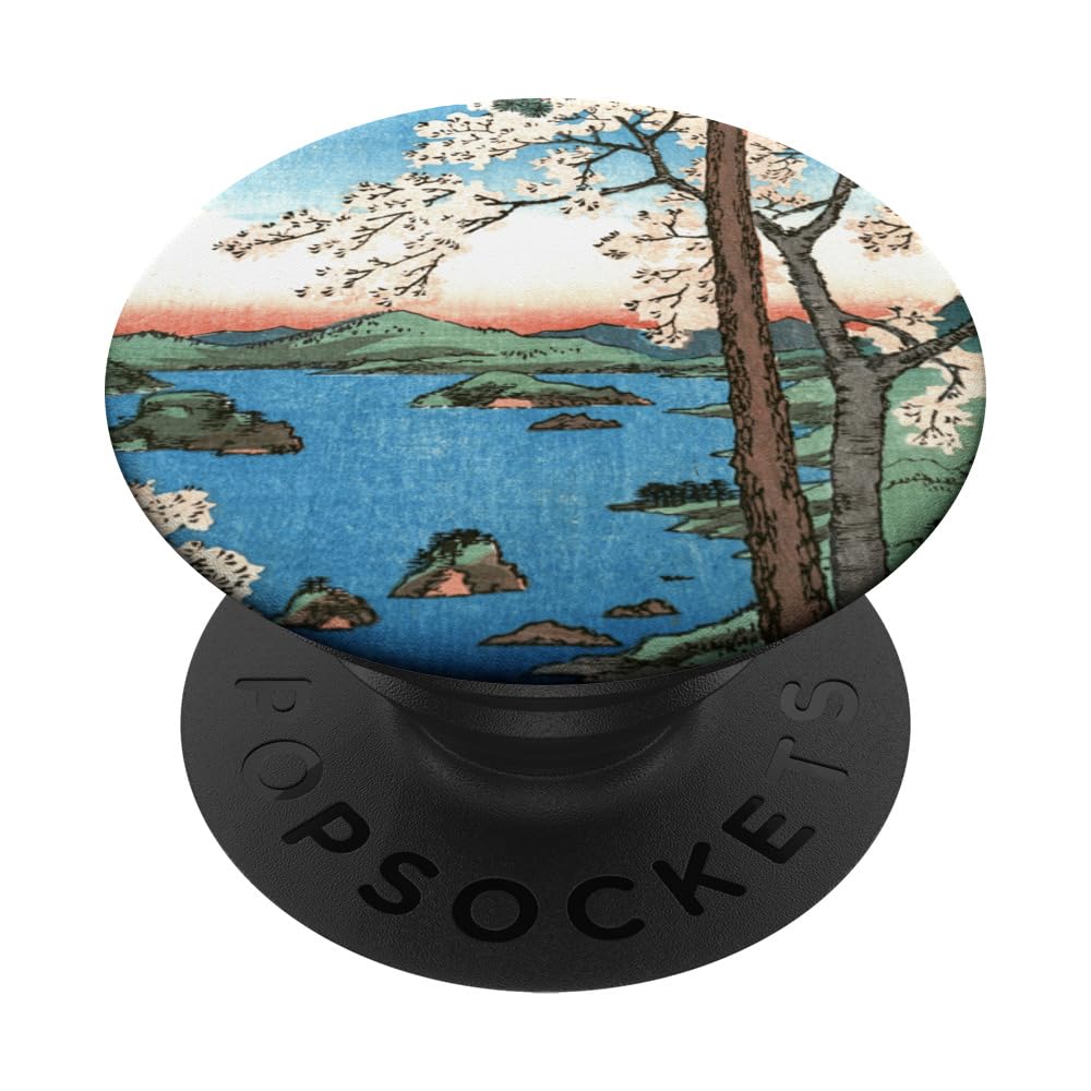Pine Cherry Trees Sakura Landscape Vintage Japanese Ukiyo-e PopSockets Swappable PopGrip