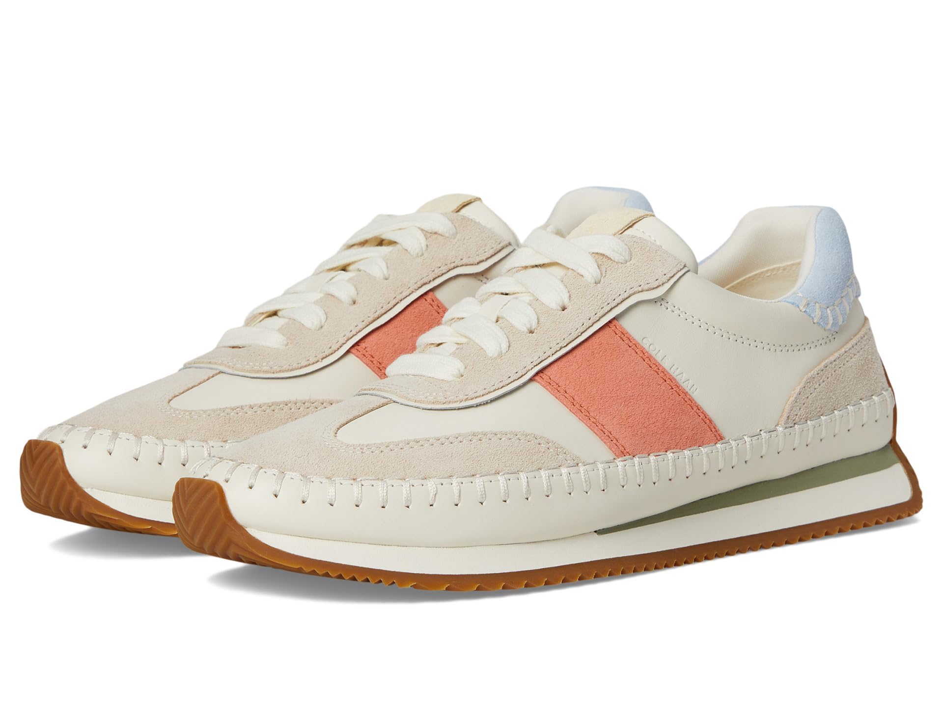 Cole Haan Women’s Grandpro Premier Runners, Ivory/Oat Suede/Skyway/Beasand, 6-B US