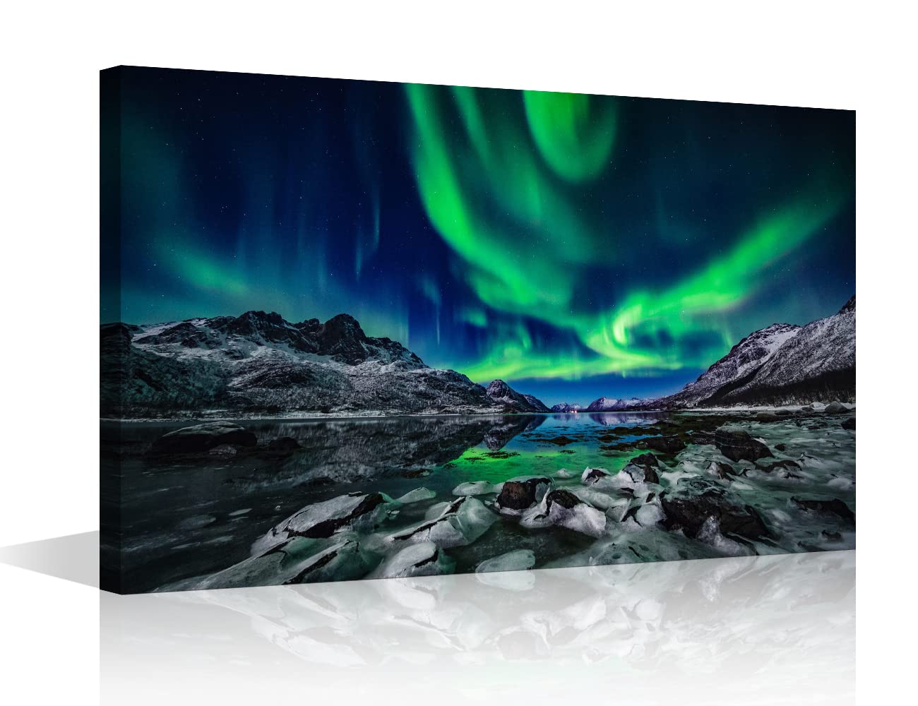 Aurora Canvas Wall Art Northern Lights Prints Painting Artwork for Living Kids Room Bedroom Office Wall Decoration Scenery Framed Picture Decor Panel Ready to Hang 16x24inch (40x60cm) — image 1