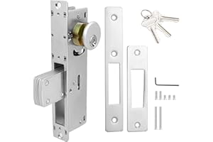 AcxdJnye Storefront Mortice Hook Door Lock, Commercial Door Locks Mortise Cylinder Combo, Mortise Cylinder Hook Bolt with Key